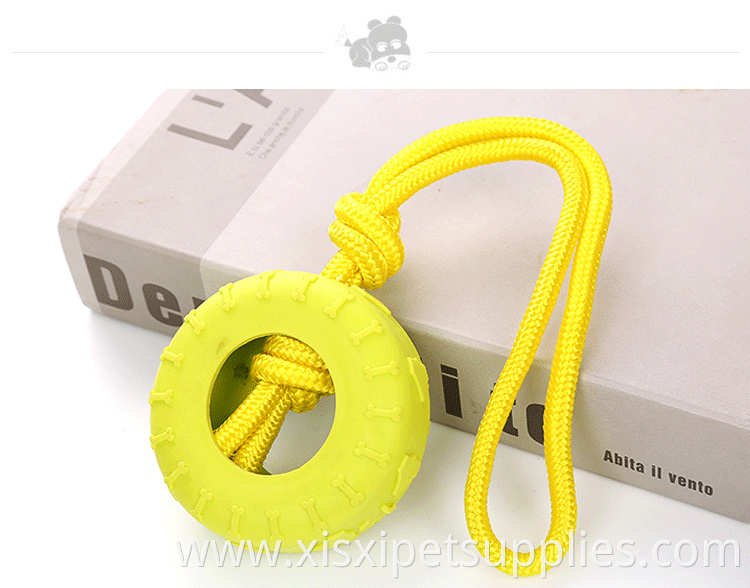 Multicolor Cheap Durable TPR Pet Dog Rope Toys With TPR tire Wholesale